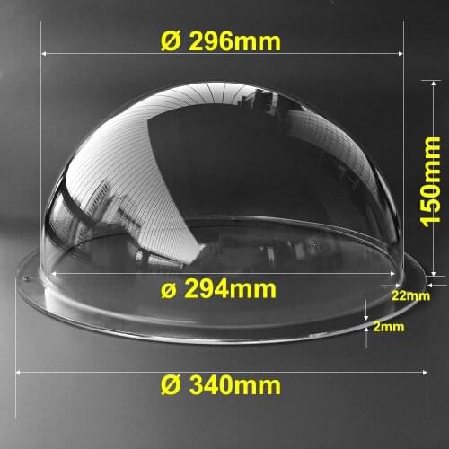 OwlCat 12inch Waterproof CCTV Clear transparent 340x150mm housing globe Acrylic plexi Glass Big Size Dome Protective Cover