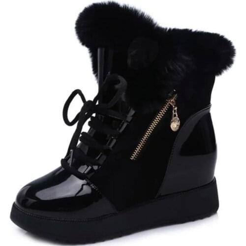 2020 Womens Winter Ankle Boots Female fur Platform Snow Boot Ladies increased Plush Sneakers casual Flat Shoes Woman Footwear