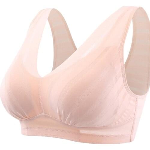 Drop shopping Wire Free Breathable Womens Full Coverage Push Up Zipper Front Bra Lingerie 32 34 36 38 40 42