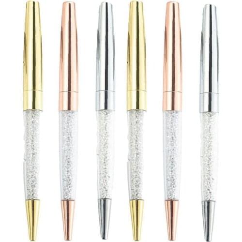 1PC Crystal Ballpoint Pen Student Metal High Quality Luxury Roller Pens Rose Gold School Office Stationery Supplies