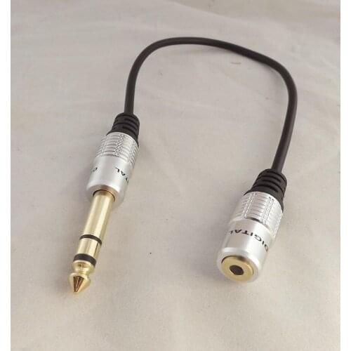 1pcs 6.35mm 1/4" Male Plug To 3.5mm 1/8" Female Jack Stereo Mic Audio Cable 30cm 12in