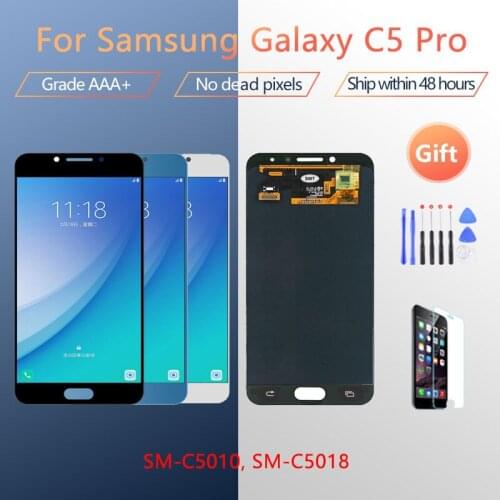 100% test OLED display For Samsung Galaxy C5 pro LCD For Samsung C5010 C5018 LCD Display Touch Screen Digitizer Assembly