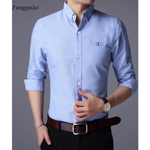 2021 Fall New Fashion Brand Designer Man Dress Shirt Long Sleeve Slim Fit Button Down 100% Cotton Casual Mens Clothing