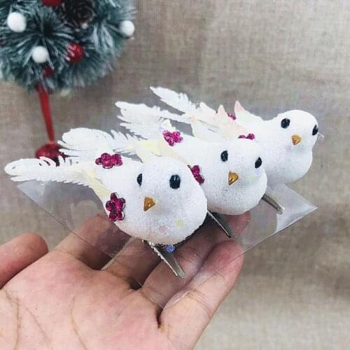 Bird Decoration Vivid Beautiful 3pcs Realistic Home Craft Xmas Hanging Foam+Iron Christmas Tree Ornaments