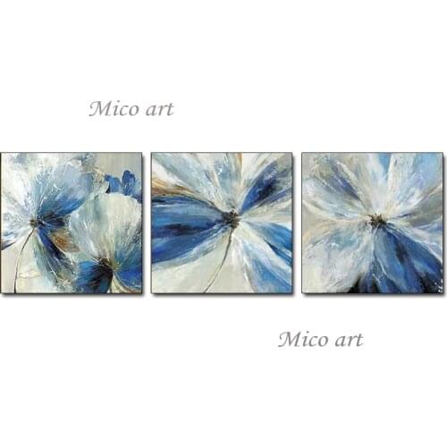 3 Piece 100% Handmade Abstract Flower Oil Painting Wall Decoration Canvas Art Unframed Artwork Pieces For Home Living Room Decor