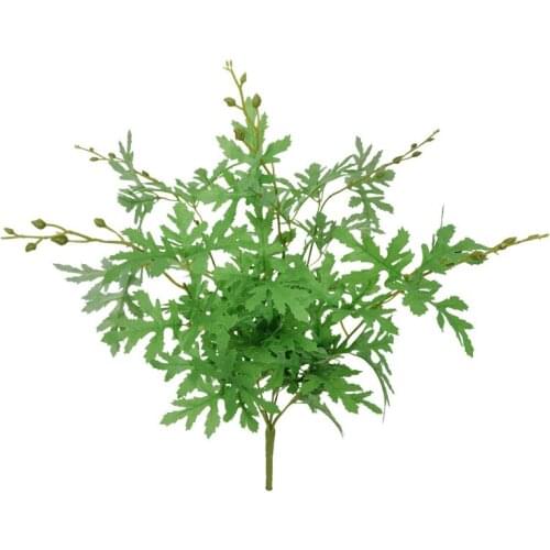 5 Forks Artificial Chrysanthemum leaf silk flower arrangement wedding bonquet DIY green leaves