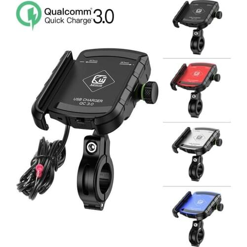 Motorcycle Phone Holder for Moto Motorbike Mirror Mobile Stand Support QC 3.0 USB Charger Wireless Charging Cellphone Mount