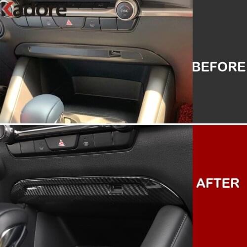 For Mazda3 Mazda 3 Axela 2019 2020 Car Interior Cigarette Lighter USB Port Cover Trim Sticker Decoration Molding Accessories