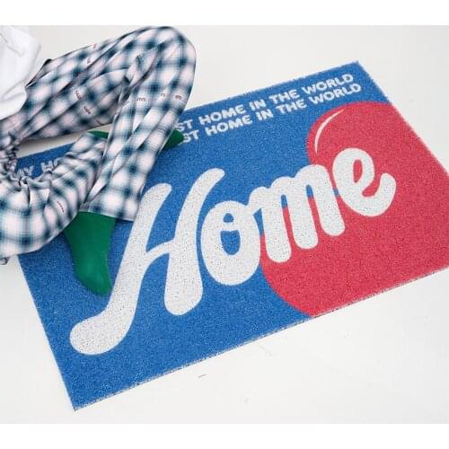 Printed Home Door Mat PVC Anti-slip Mat Hallway Porch Entrance Door Mat Carpet Silk Loop Living Room Mat Custom Size Mat Carpet