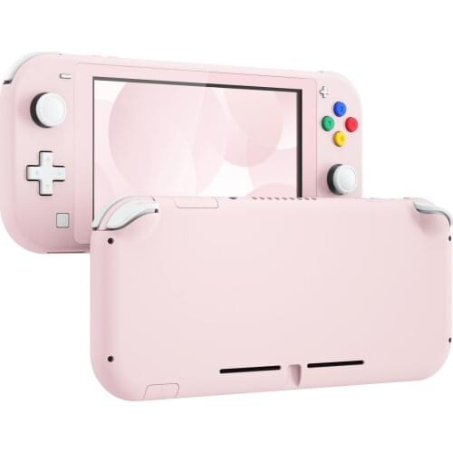 Soft Touch Sakura Pink DIY Replacement Shell Housing Case Cover with Screen Protector for NS Switch Lite