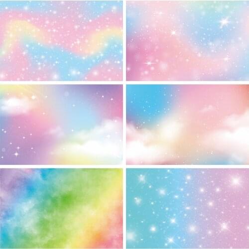 Yeele Dreamy Gradient Colorful Light Bokeh Cloud Baby Birthday Photography Backdrop Photographic Backgrounds For Photo Studio
