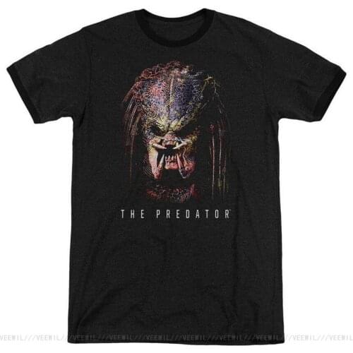The Predator Ringer T-Shirt Profile Black Tee Streetwear Funny Print Clothing Hip Tope Mans Fitness Tops Tees