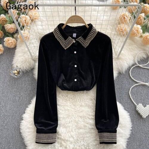 Gagaok Womens Black Shirts