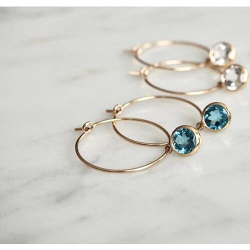 Exquisite gold filled earrings, small minimalist earrings, crystal earrings