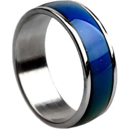 Temperature Mood Color Change Ring Mens and Womens Couple Rings Colorful Change Color Jewelry