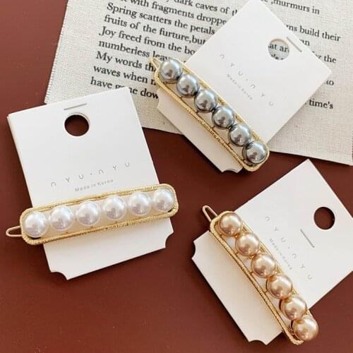 Korea Beaded Simulated Imitation Pearl Hairpins Hairgrips For Women Fashion jewelry Hair Clips Wedding Hair Jewelry