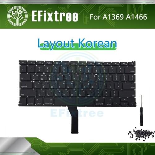 Korean New A1466 Keyboard For Macbook Air 13.3 inch A1369 Layout Backlight Screw MC 2469 2559 2632 2924 2925 3178 2011-2017 Year
