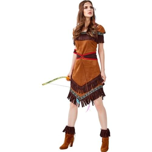 Native Indians Princess Goddess of Tribe role-playing Costume Cosplay Christmas Halloween Indians Party Costumes Facy Dress