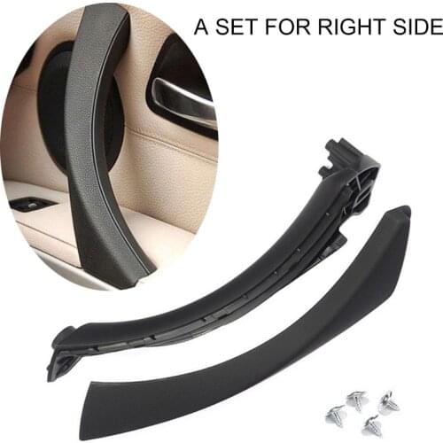 Mayitr 1set Black ABS Right Side Inner Door Handle Pull Trim + Cover For BMW E90 E91 316 318 320 325 330 335