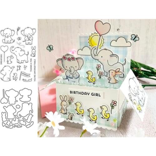 Elephant Animal Metal Cutting Dies and Stamps Scrapbooking Handmade Tools Mold Cut Stencil New DIY Card Make Mould Model Craft