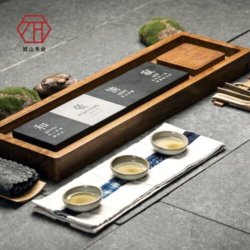 The new Chinese creative Zong bamboo Wujin stone tea tray tea set with bamboo factory direct sales