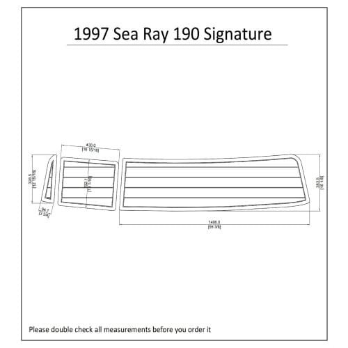 1997 Sea Ray 190 Signature Swim Platform Pad 1/4" 6mm Boat EVA Teak Decking
