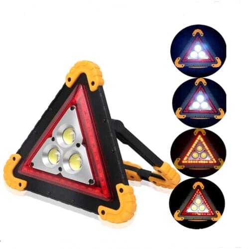 40W LED Portable Work Light Emergency Warning Flashlight Traffic Warning Light Triangle COB Rechargeable Portable Handle