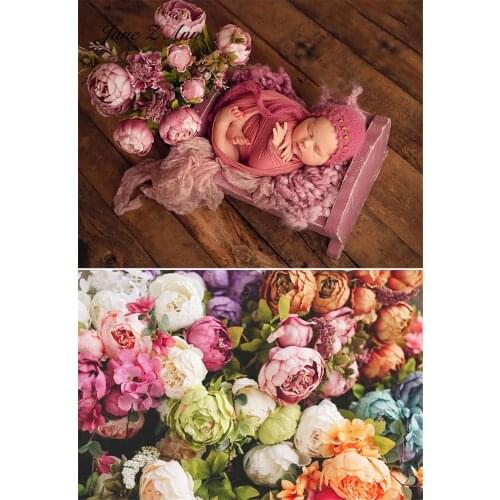 Prettyl peony big bud European oil painting style bouquet simulation flower decoration baby photo newborn photography props
