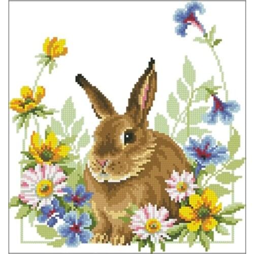 Tablecloth garden bunny patterns counted 11CT 14CT 18CT Cross Stitch Set DIY Cross-stitch Kits Embroidery Needlework Home Decor