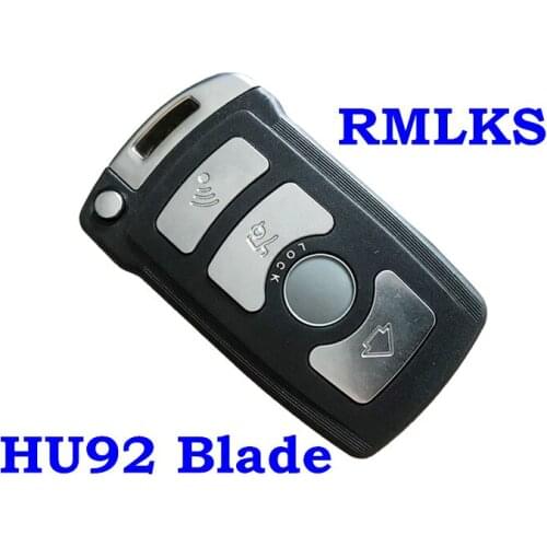 RMLKS Replacement Shell Smart Remote Key Keyless Entry Case Fob 4 Button For BMW 7 Series 745 750 745i 745Li 750i HU92 Blade