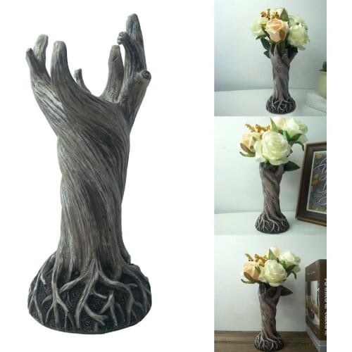 Tree Dryad Vase Handmade Home Decoration Portable Flower Landscaping Resin Elves Vases Stable Bottom Clear Texture Ornament