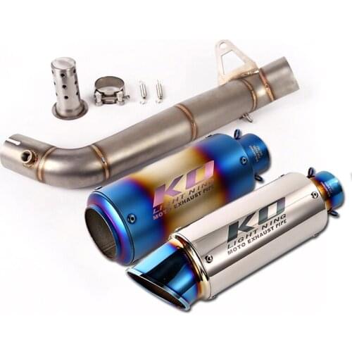 For Honda CBR1000RR 2008-2016 Exhaust Pipe Motorcycle 47mm Mid Link Tube Slip On 61mm Muffler Removable DB Killer US Edition