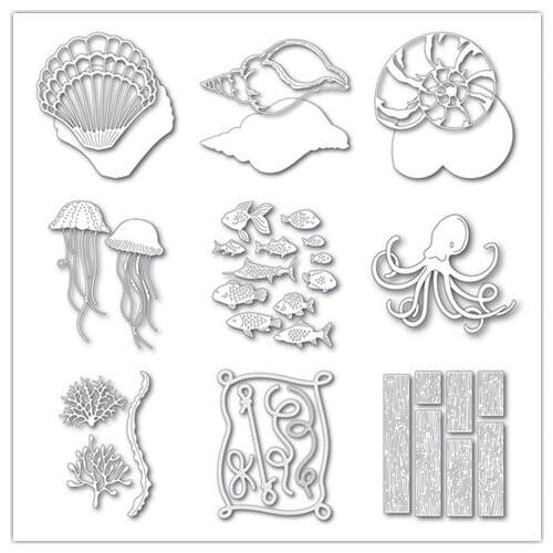 Under the Sea Cutting Dies for DIY Scrapbooking/photo album Decorative Embossing DIY Paper Cards and die