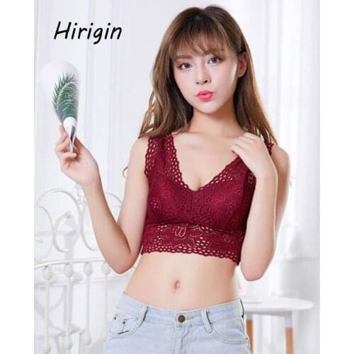 Women Sexy Lace Bralette Camisoles Hollow out Jacquard V neck tanks Solid Tube Top plus size Intimates clothes for 2020 fashion