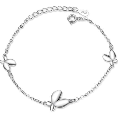 LUKENI New Fashion Silver 925 Bracelets For Women Jewelry Trendy Butterfly Girl Silver Bracelet Lady Birthday Party Accessories