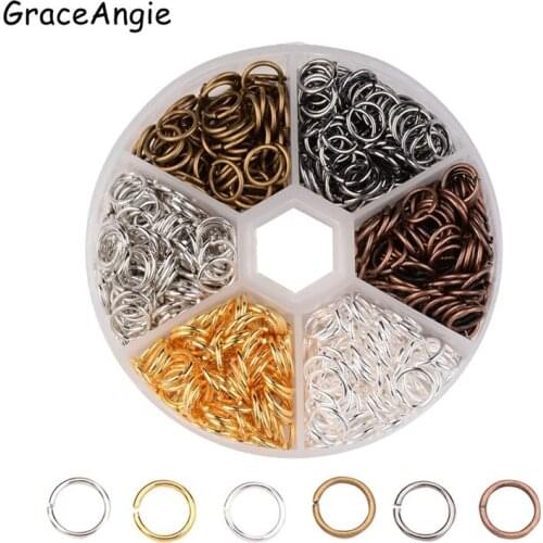 1 BOX Alloy Open Jump Rings Mixed 4mm 5mm 6mm 8mm 10mm Split Rings For DIY Jewelry Making Findings Open Circle Jump Rings DIY