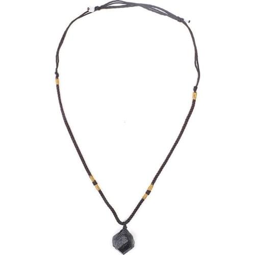 1pcs Natural Crystal Black Necklaces Tourmaline Stone Charm For Men Gift Fashion Black Women Crystal Jewelry Necklaces Pend X1O0