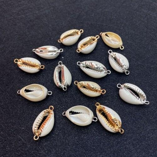 10pcs Natural Shell Connector Conch Shell Double Hole Pendant DIY Handmade Jewelry To Make Necklace and Earring Accessories