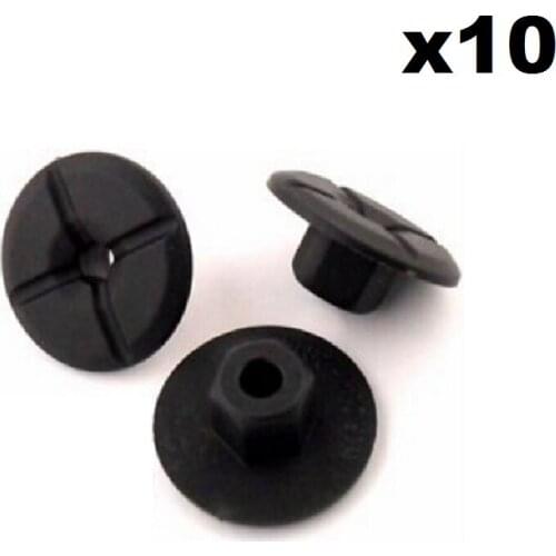 10x Plastic Unthreaded Nylon Nuts- 4mm hole & large 24mm collar, For Mercedes & BMW