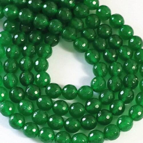 3 colors natural stone dyed pink red green chalcedony jades faceted round loose beads 4 6 8 10 12mm jewelry findings 15inch B12
