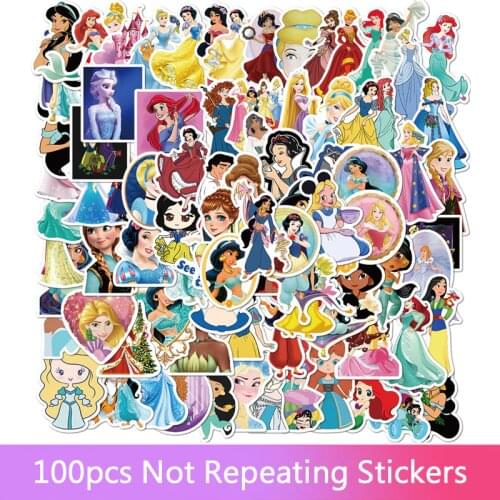 50/100pcs Disney Snow White anime stickers notebook guitar luggage decoration