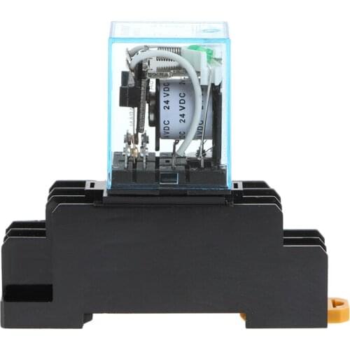 8 Pin MY2NJ Relay 24 V DC Small Relay 5A DPDT Coil With Base Socket H02