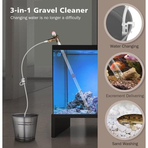 Aquarium Gravel Cleaner Quick Water Changing Fish Tank Sand Cleaner Kit for Absorb Dirt Change Water Wash Sand J2Y