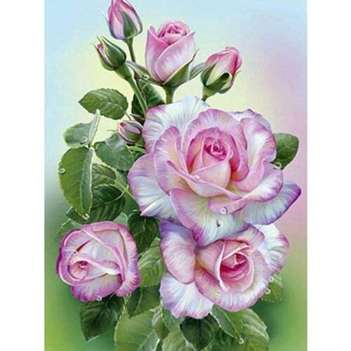 5D Diamond Painting Flower Full Round Diamond Embroidery Blooming Rose Picture Of Rhinestones DIY Mosaic Decor Home
