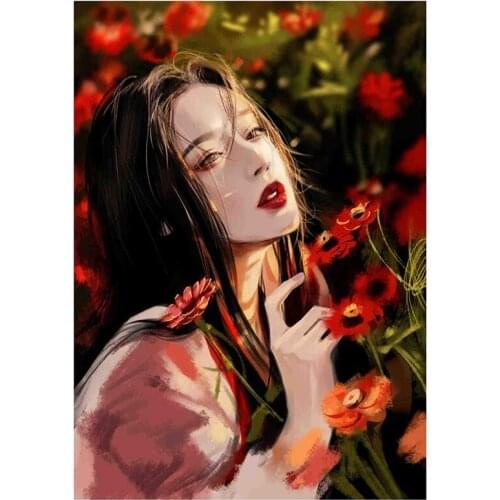 Diamond Painting Full Circle Diamond Kit Rhinestone Picture Art Craft Home Door Decoration (Portrait)