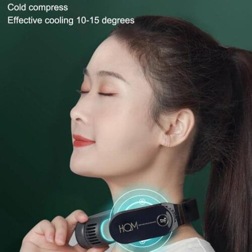 Dropship Neck Fan Wearable Portable Air Conditioner Bladeless Ventilador USB Rechargeable Leafless Neckband Fan With Warm Heater
