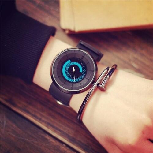 Turntable Unique Dial Creative Quartz Watch Fashion Casual Men Women Silicone Gifts Wristwatches Concept Design Unisex Watches