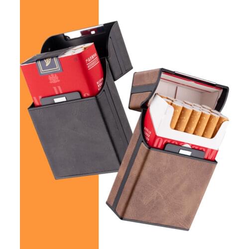 4 Colors Smooth Leather Cigarette Case Box Holder for Woman Men Cigarette Pouch Smoking Accessories