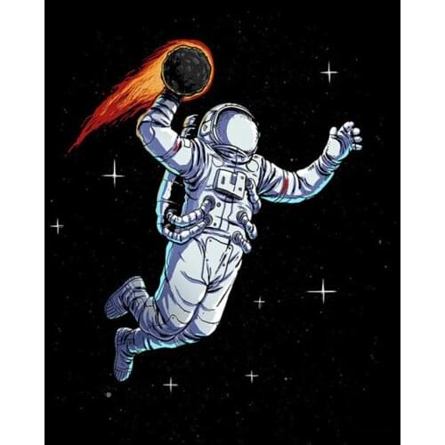 DIY Painting By Numbers Astronaut Kit Oil Picture By Numbers Planet Dunk Modern Wall Art Painting on Canvas Home Decoration Gift