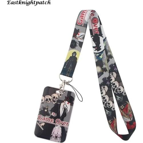 E2853 Cartoon Punk Card Holder ID Holder Bus Card Holder Staff Card With Lanyard